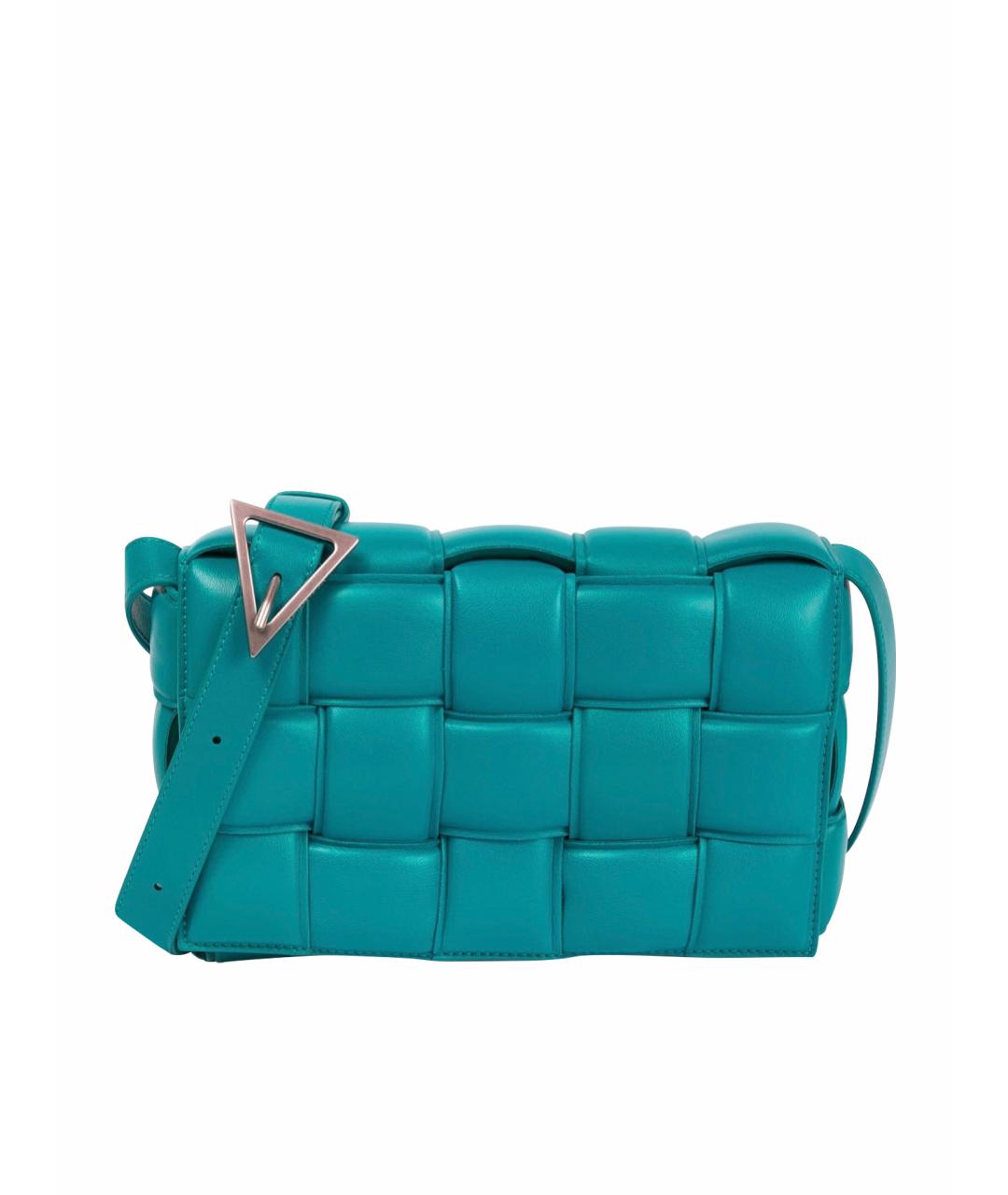 BOTTEGA VENETA Бирюзовая кожаная сумка через плечо, фото 1