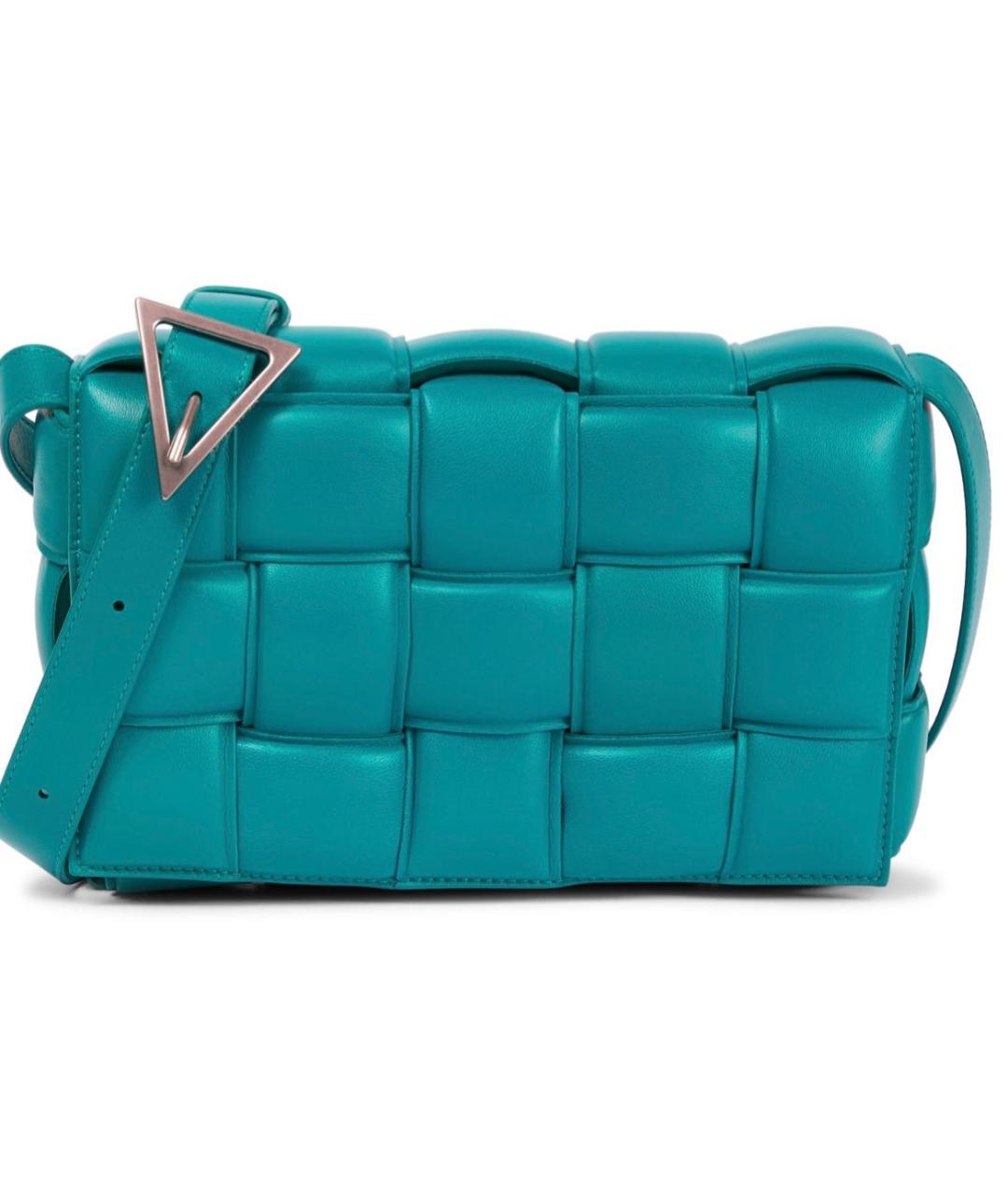BOTTEGA VENETA Бирюзовая кожаная сумка через плечо, фото 3