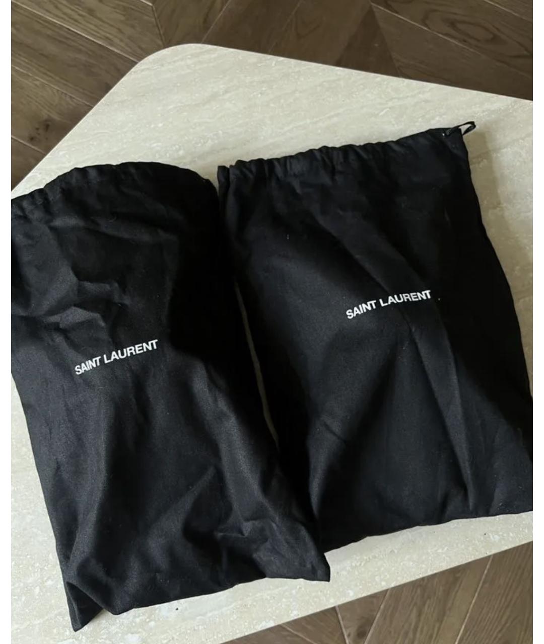 SAINT LAURENT Черные кожаные сабо, фото 7
