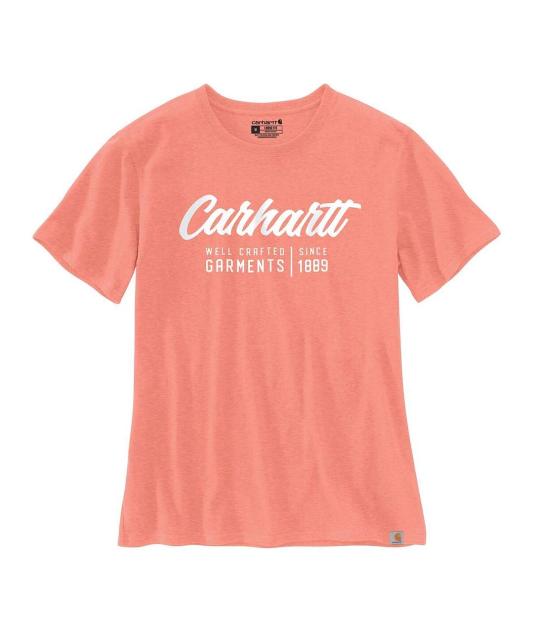 CARHARTT Коралловая хлопковая футболка, фото 1