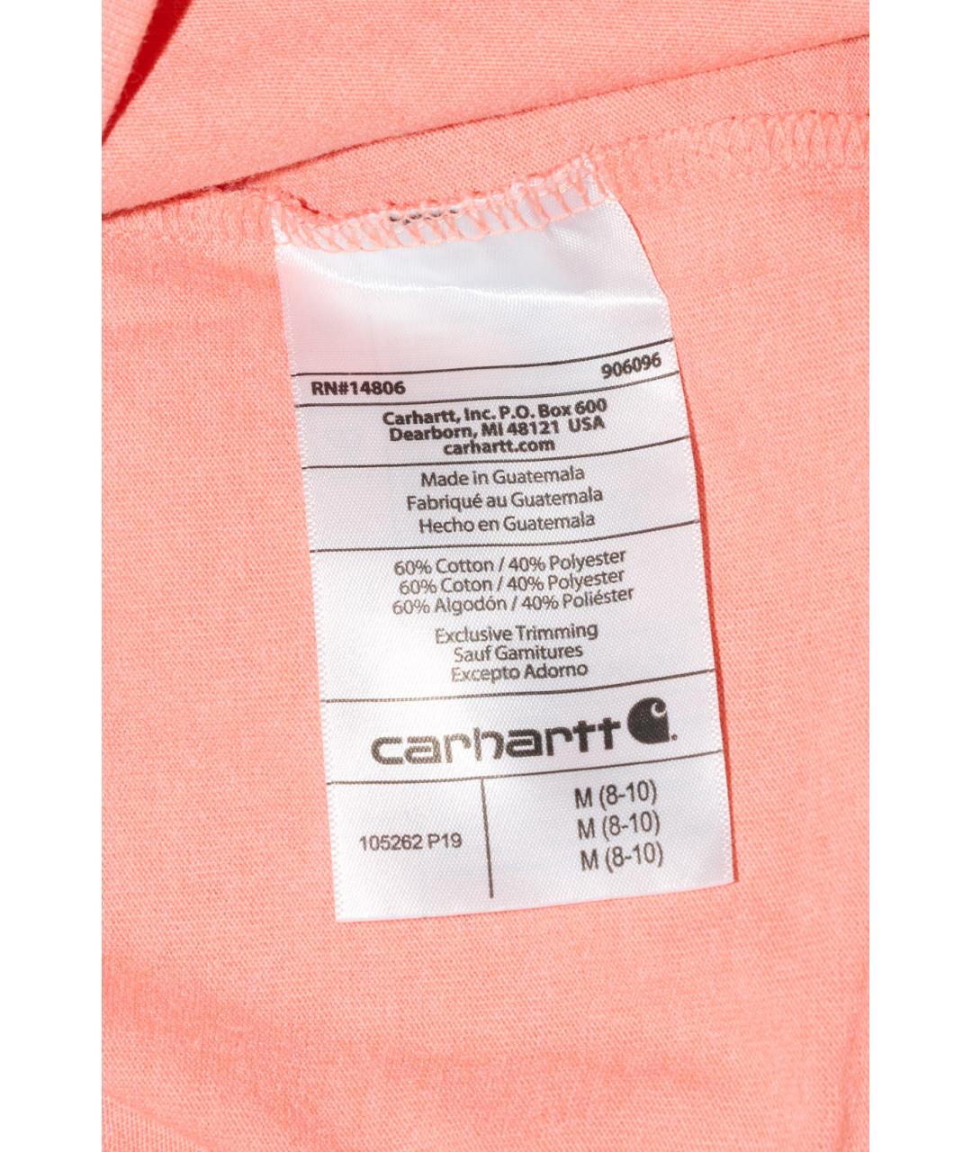 CARHARTT Коралловая хлопковая футболка, фото 5