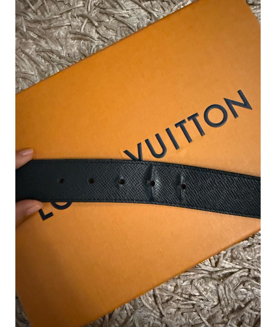 LOUIS VUITTON Черный кожаный ремень, фото 6