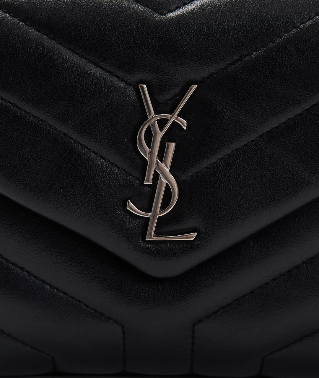 SAINT LAURENT Черная кожаная сумка через плечо, фото 4