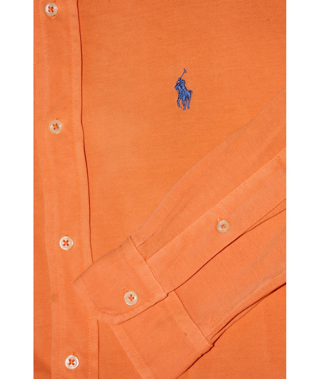 RALPH LAUREN Оранжевая хлопковая классическая рубашка, фото 3