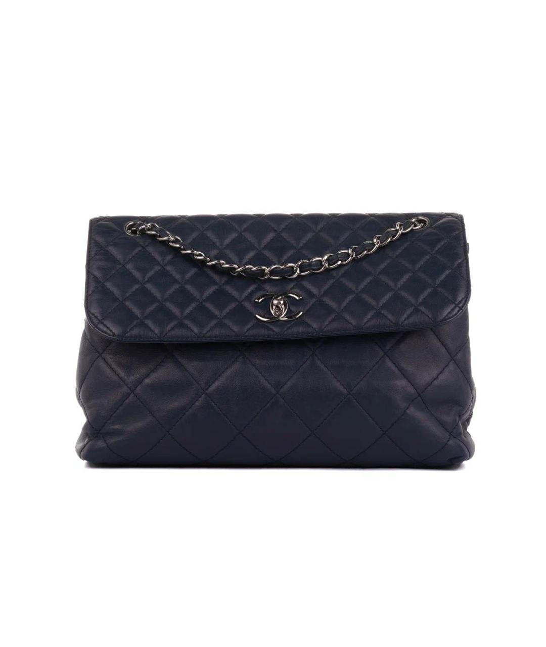 CHANEL Темно-синяя кожаная сумка через плечо, фото 8