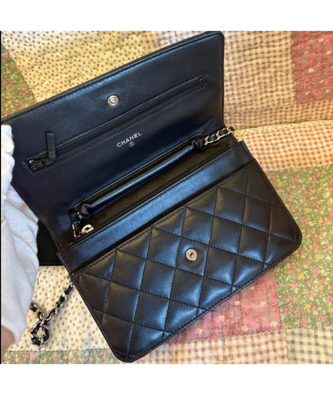 CHANEL Черная кожаная сумка через плечо, фото 4