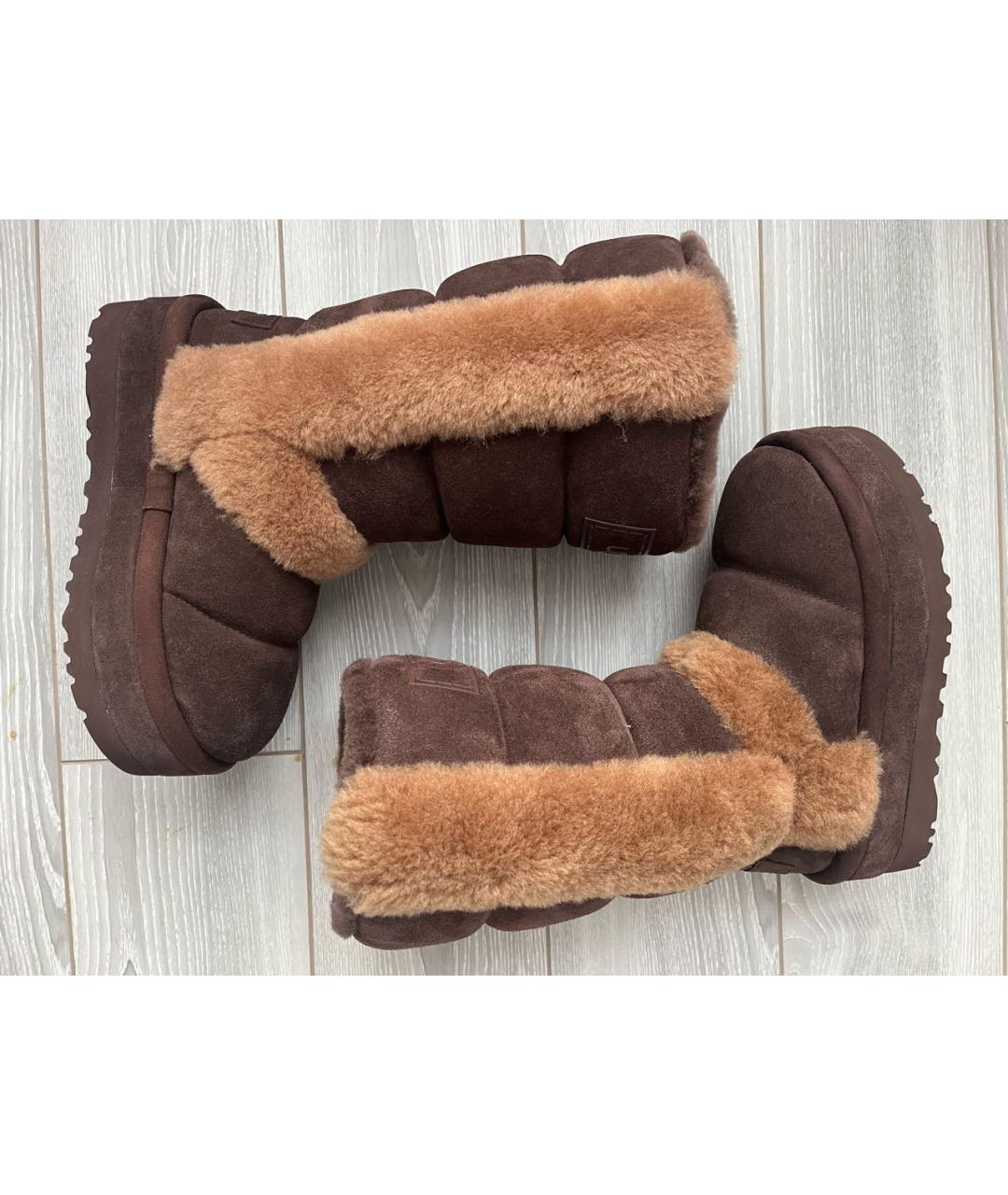 UGG AUSTRALIA Коричневые замшевые сапоги, фото 5