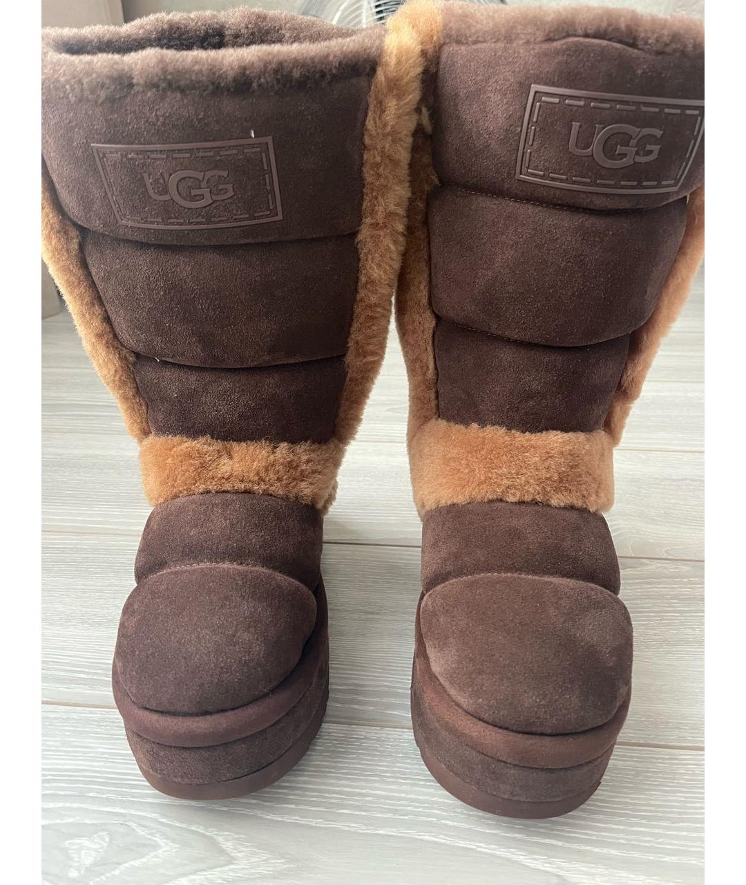 UGG AUSTRALIA Коричневые замшевые сапоги, фото 2