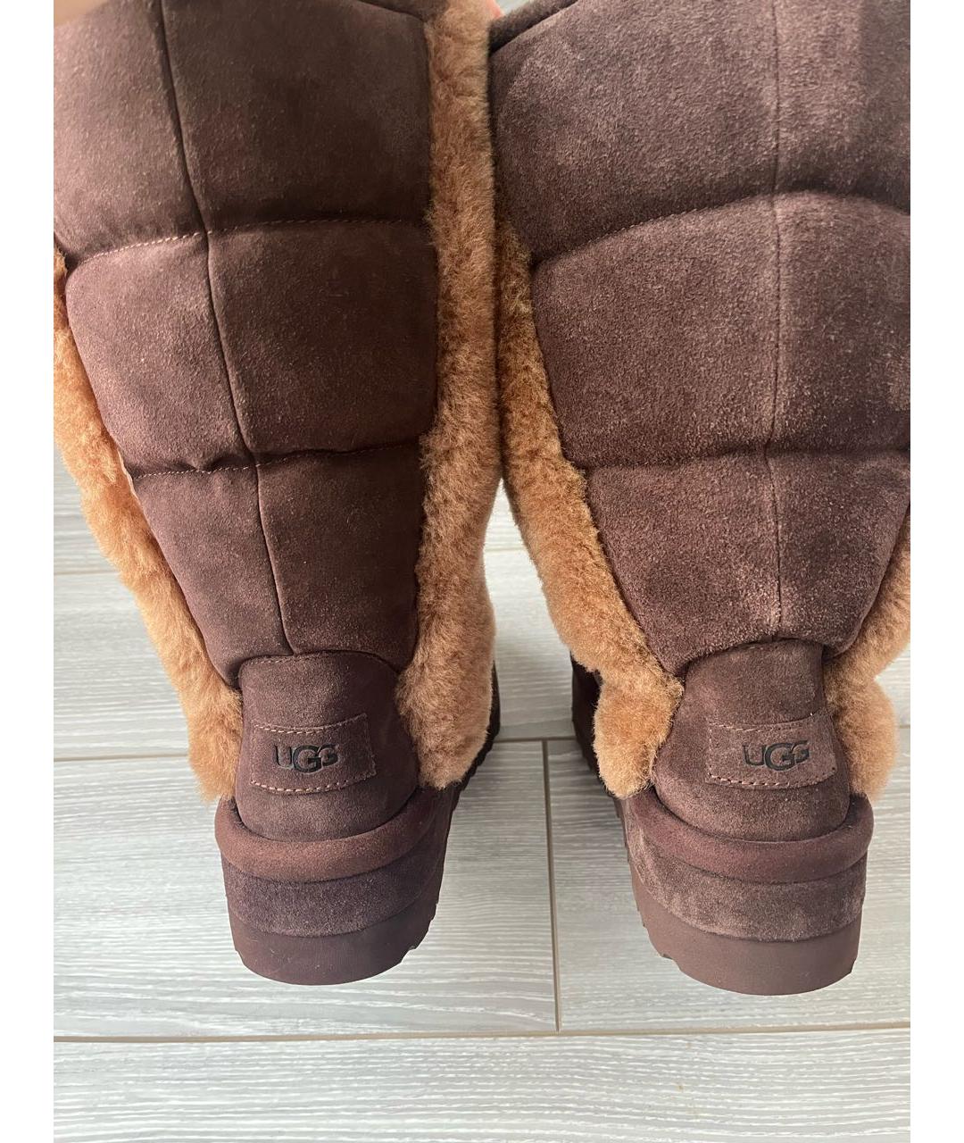 UGG AUSTRALIA Коричневые замшевые сапоги, фото 3