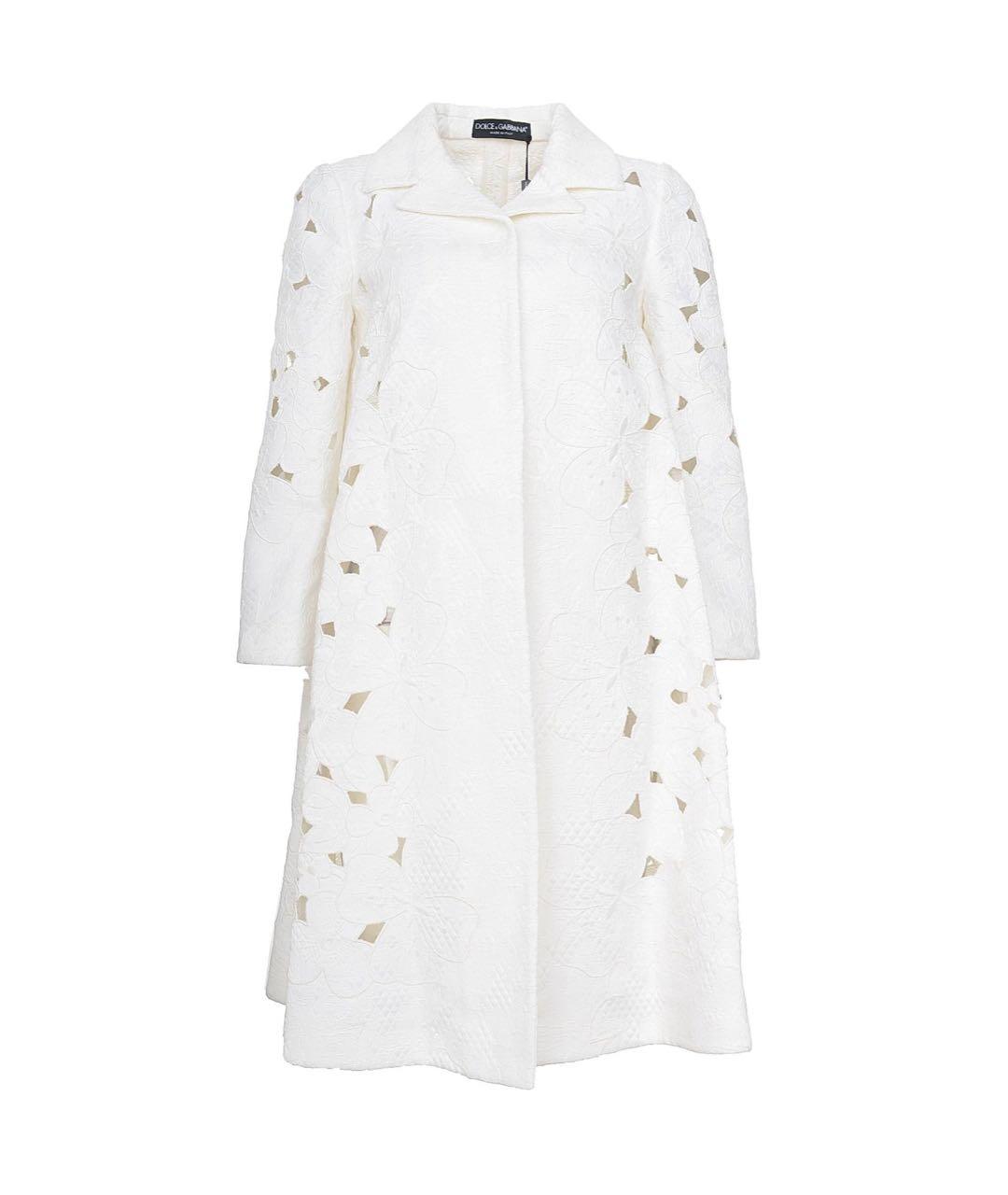 DOLCE&GABBANA Белое хлопковое пальто, фото 1