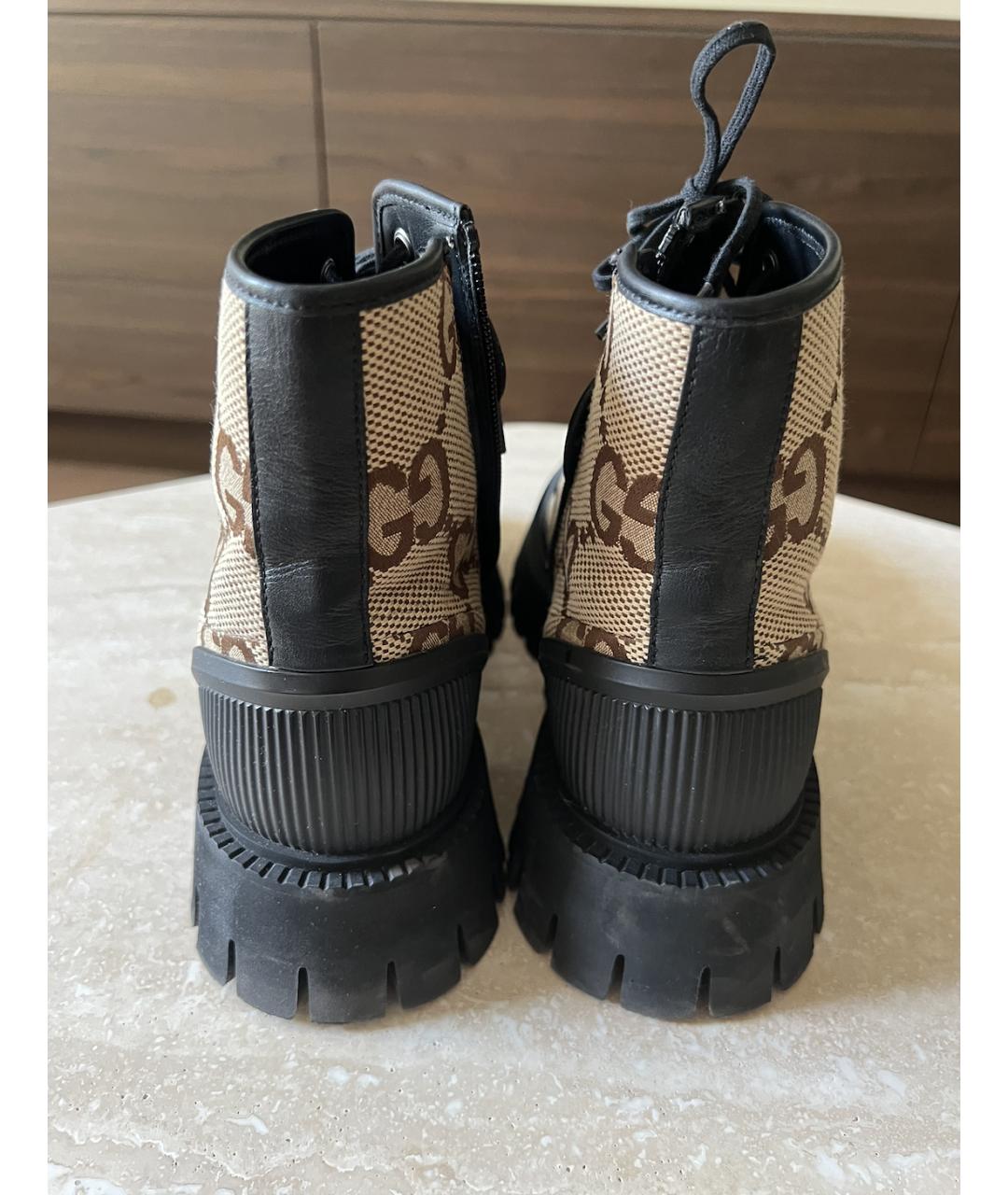 GUCCI Коричневые ботинки, фото 4