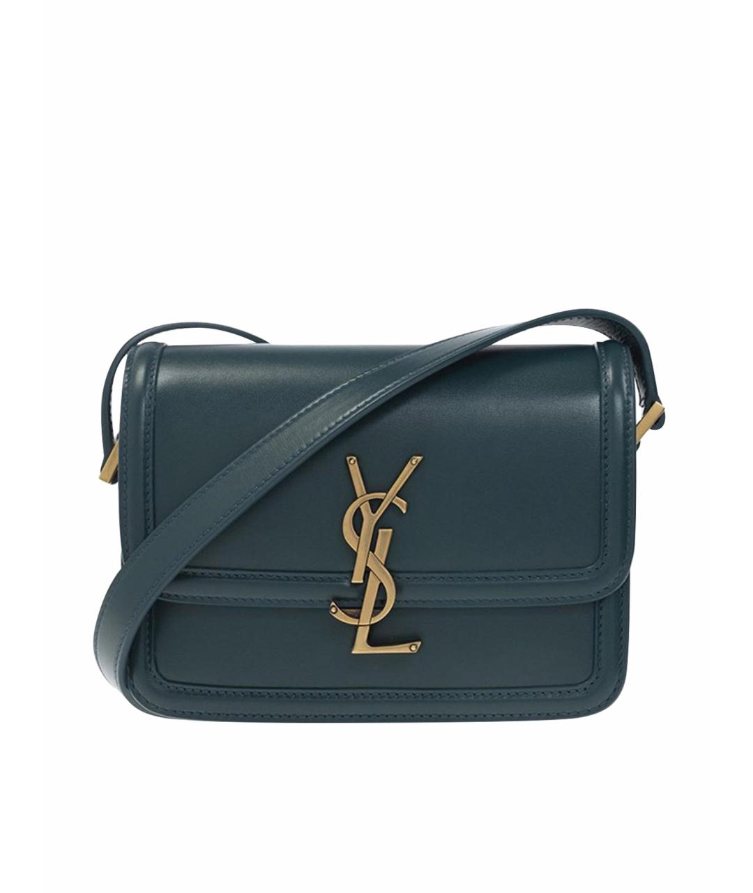 SAINT LAURENT Зеленая кожаная сумка через плечо, фото 1