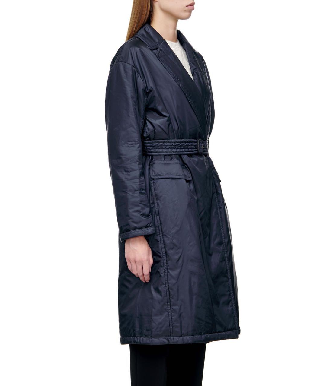 MAX MARA Темно-синее полиэстеровое пальто, фото 3