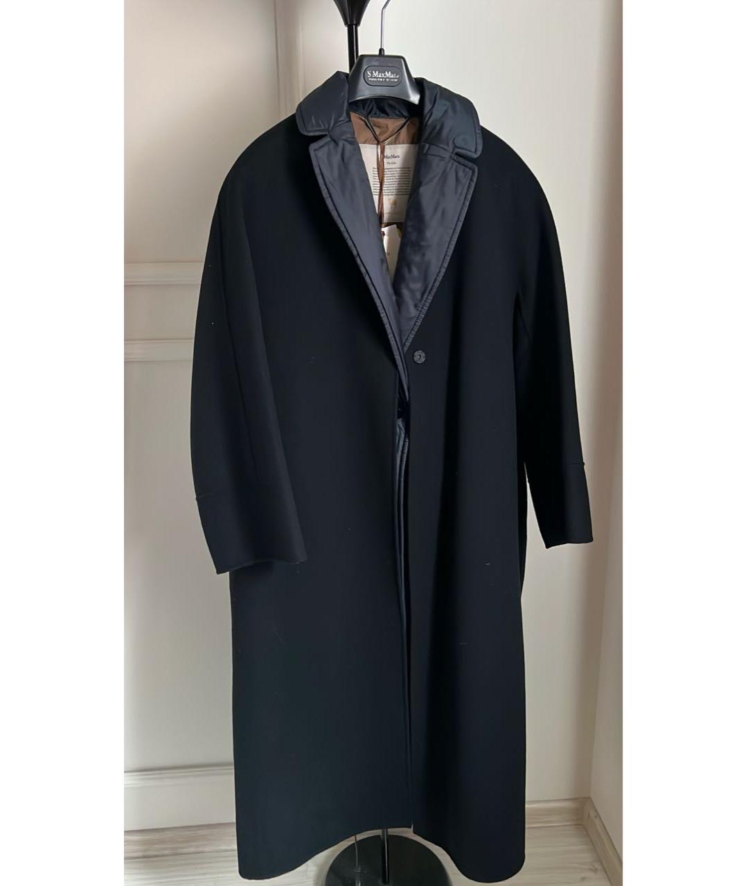 MAX MARA Темно-синее полиэстеровое пальто, фото 7