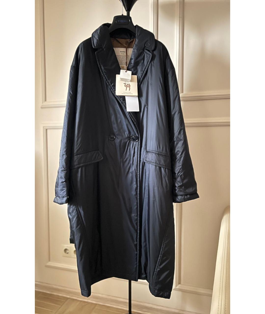 MAX MARA Темно-синее полиэстеровое пальто, фото 4