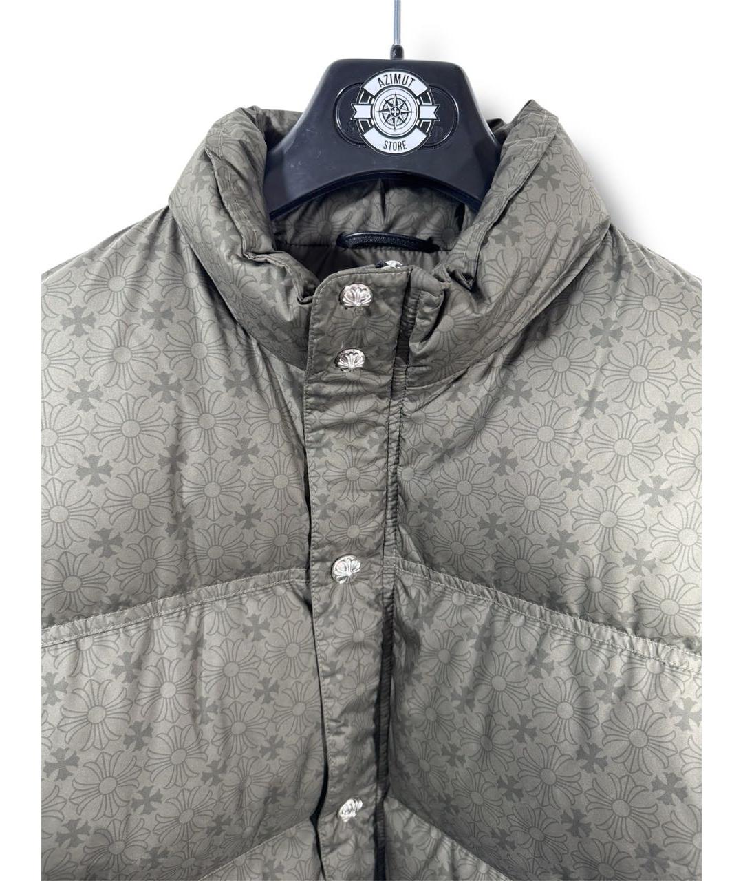CHROME HEARTS Хаки полиэстеровый пуховик, фото 5
