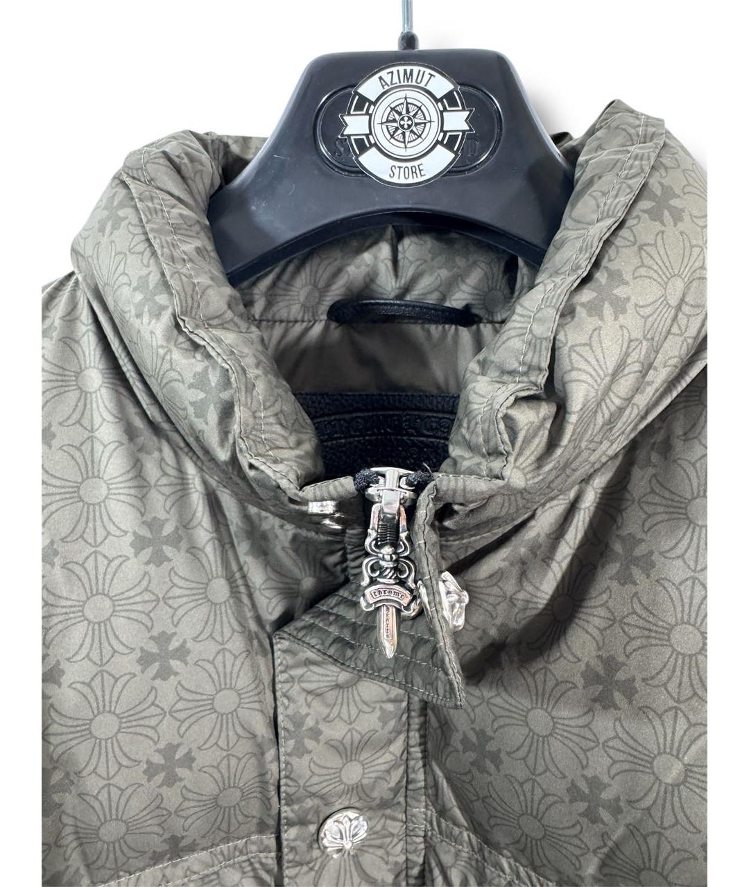CHROME HEARTS Хаки полиэстеровый пуховик, фото 4
