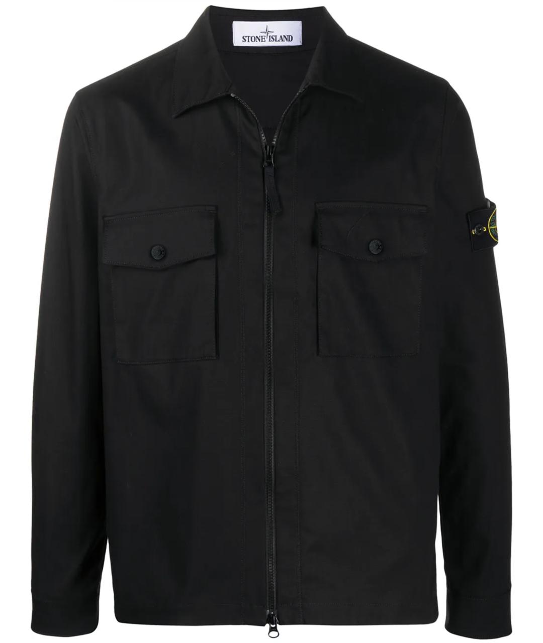 STONE ISLAND Черная хлопковая кэжуал рубашка, фото 1