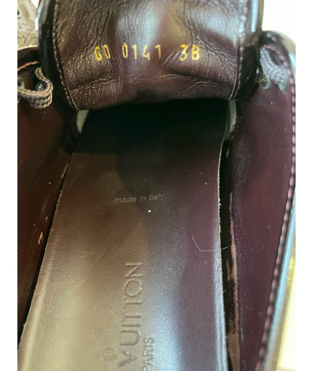 LOUIS VUITTON PRE-OWNED Коричневые кроссовки из лакированной кожи, фото 4