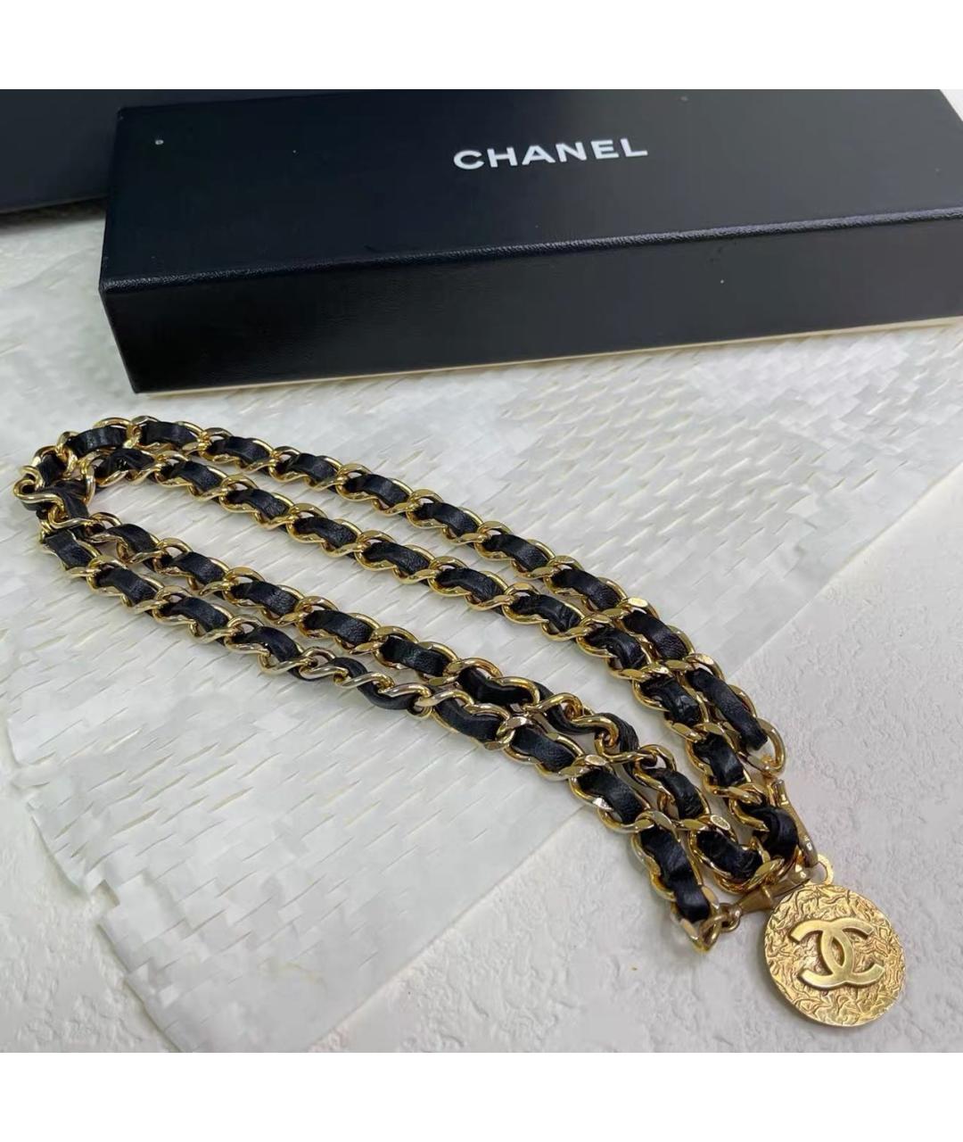 CHANEL Черный кожаный ремень, фото 4