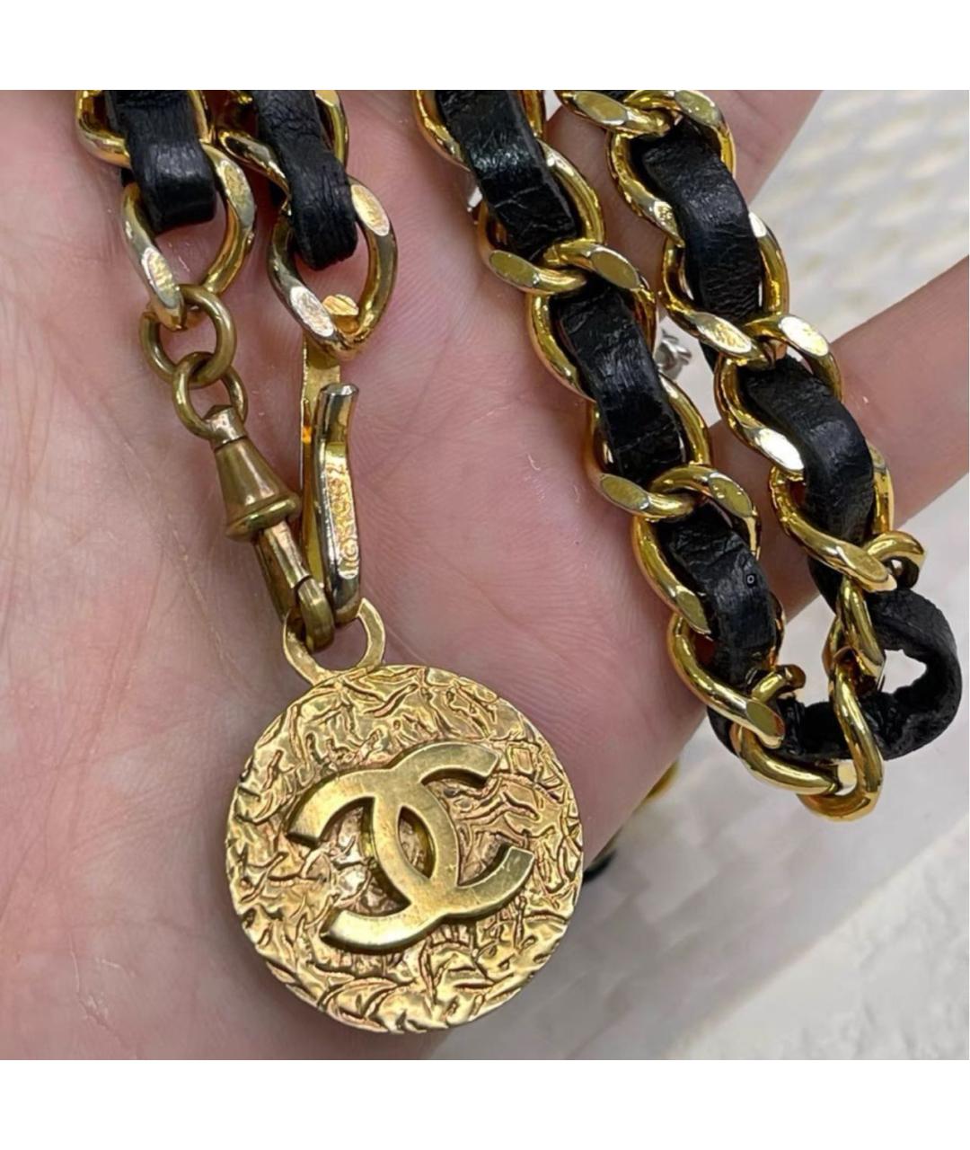 CHANEL Черный кожаный ремень, фото 5