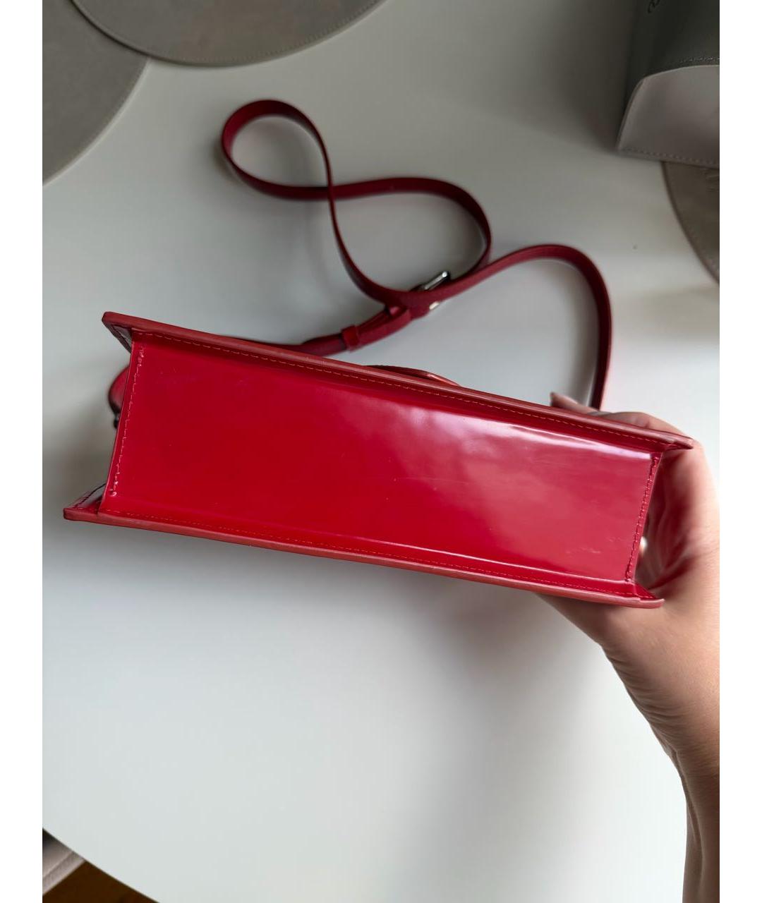 JACQUEMUS Красная сумка через плечо из лакированной кожи, фото 3
