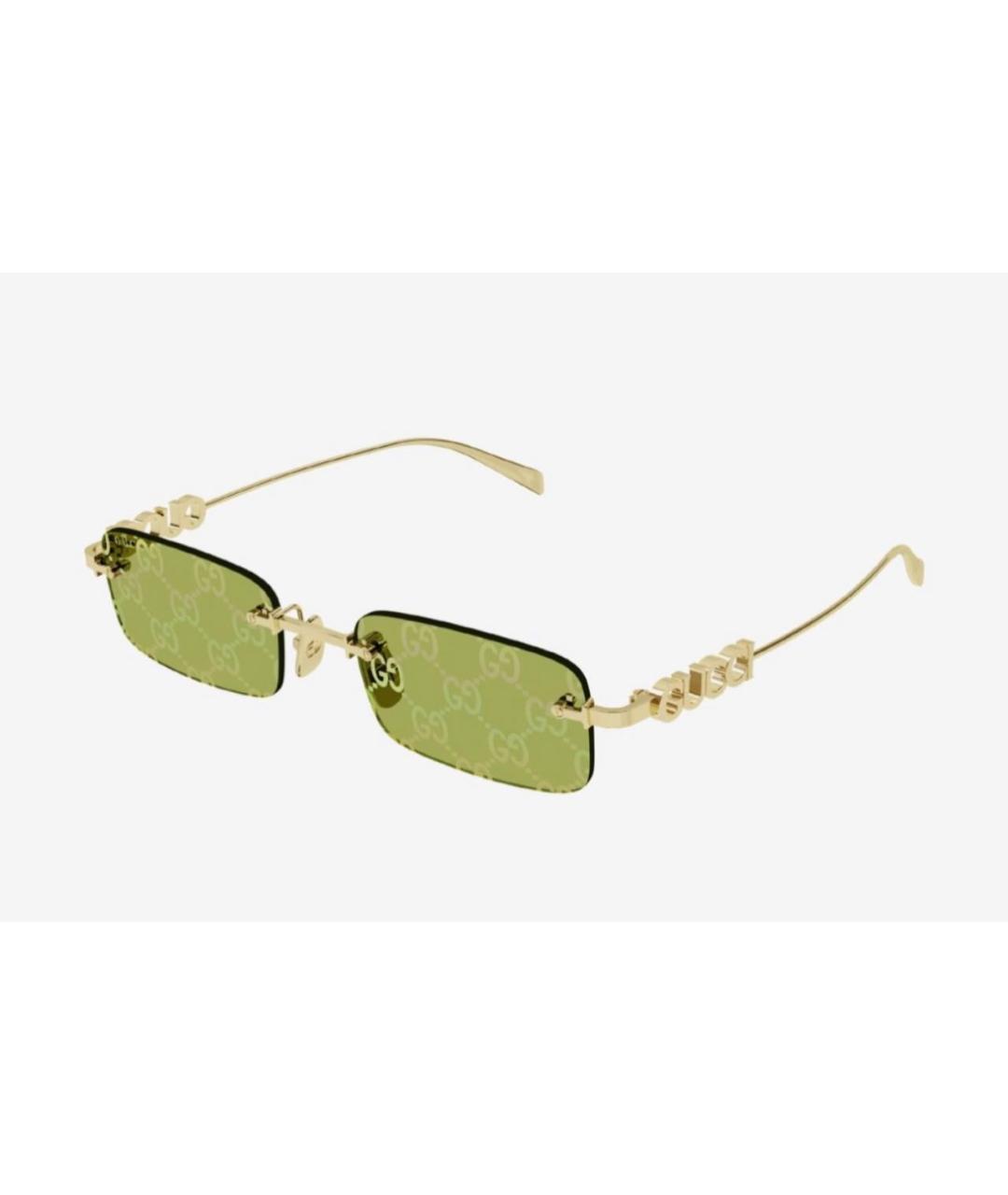 GUCCI Зеленые металлические солнцезащитные очки, фото 6