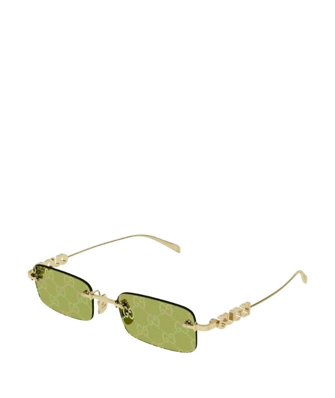 GUCCI Зеленые металлические солнцезащитные очки, фото 1