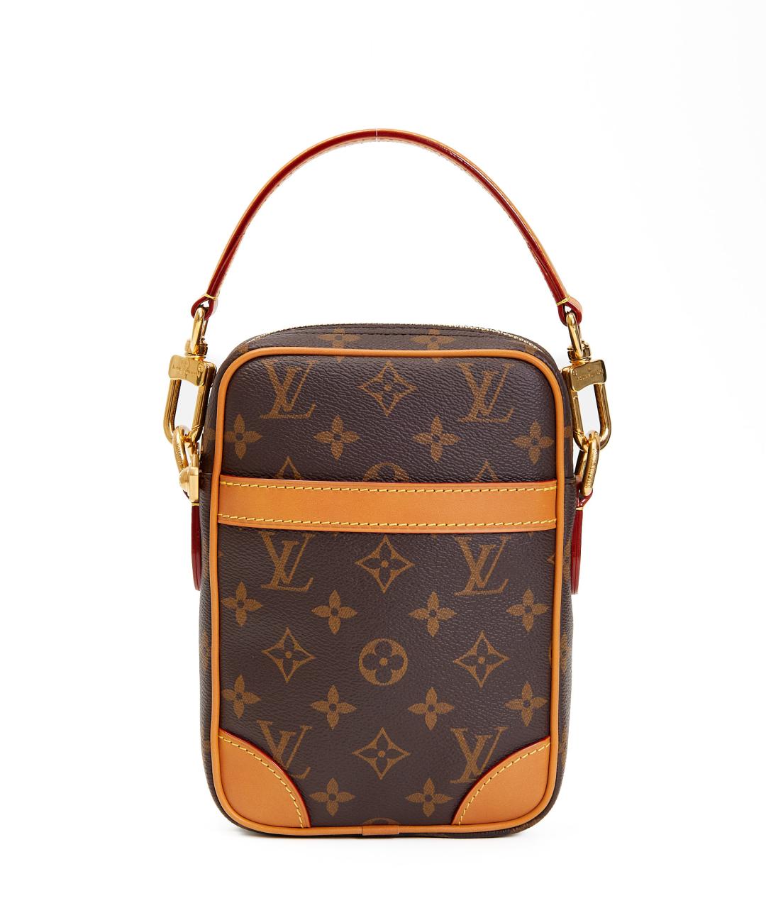 LOUIS VUITTON Коричневая кожаная сумка на плечо, фото 9