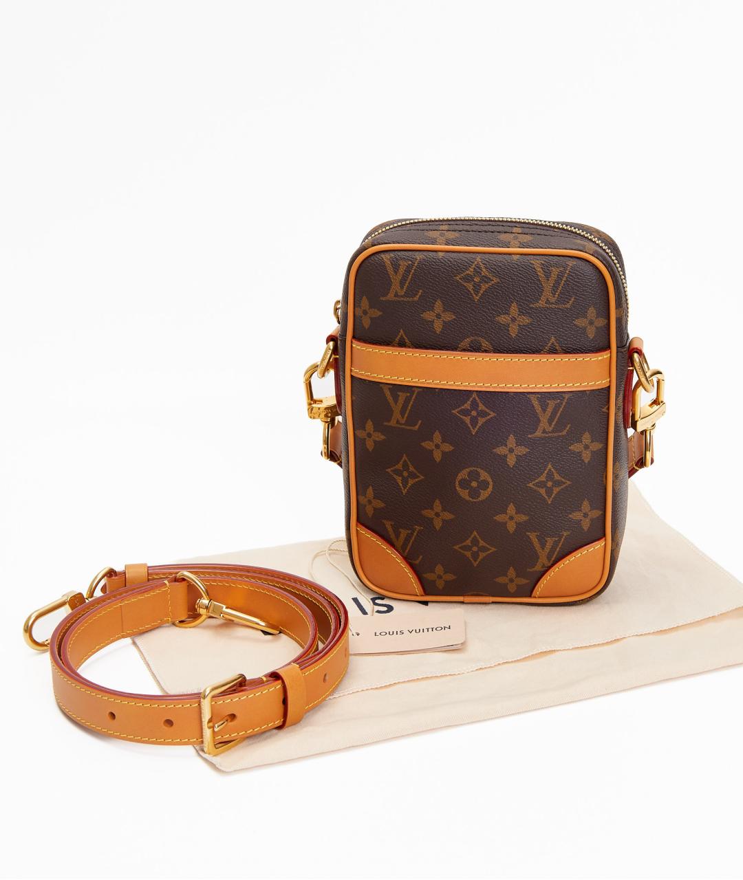 LOUIS VUITTON Коричневая кожаная сумка на плечо, фото 6