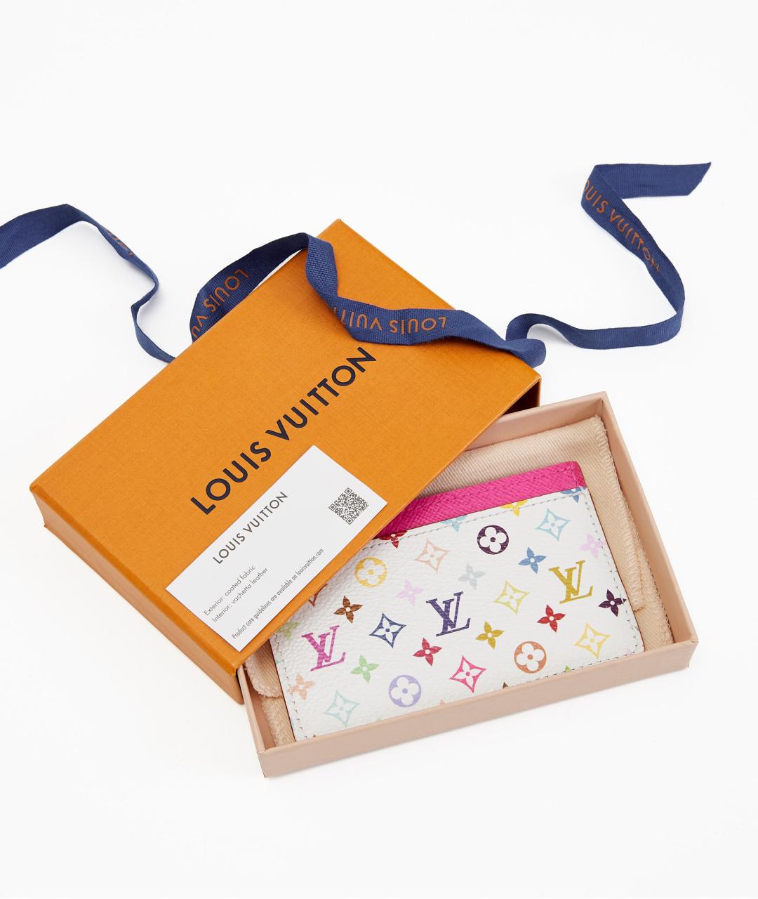 LOUIS VUITTON Белый кожаный кардхолдер, фото 3