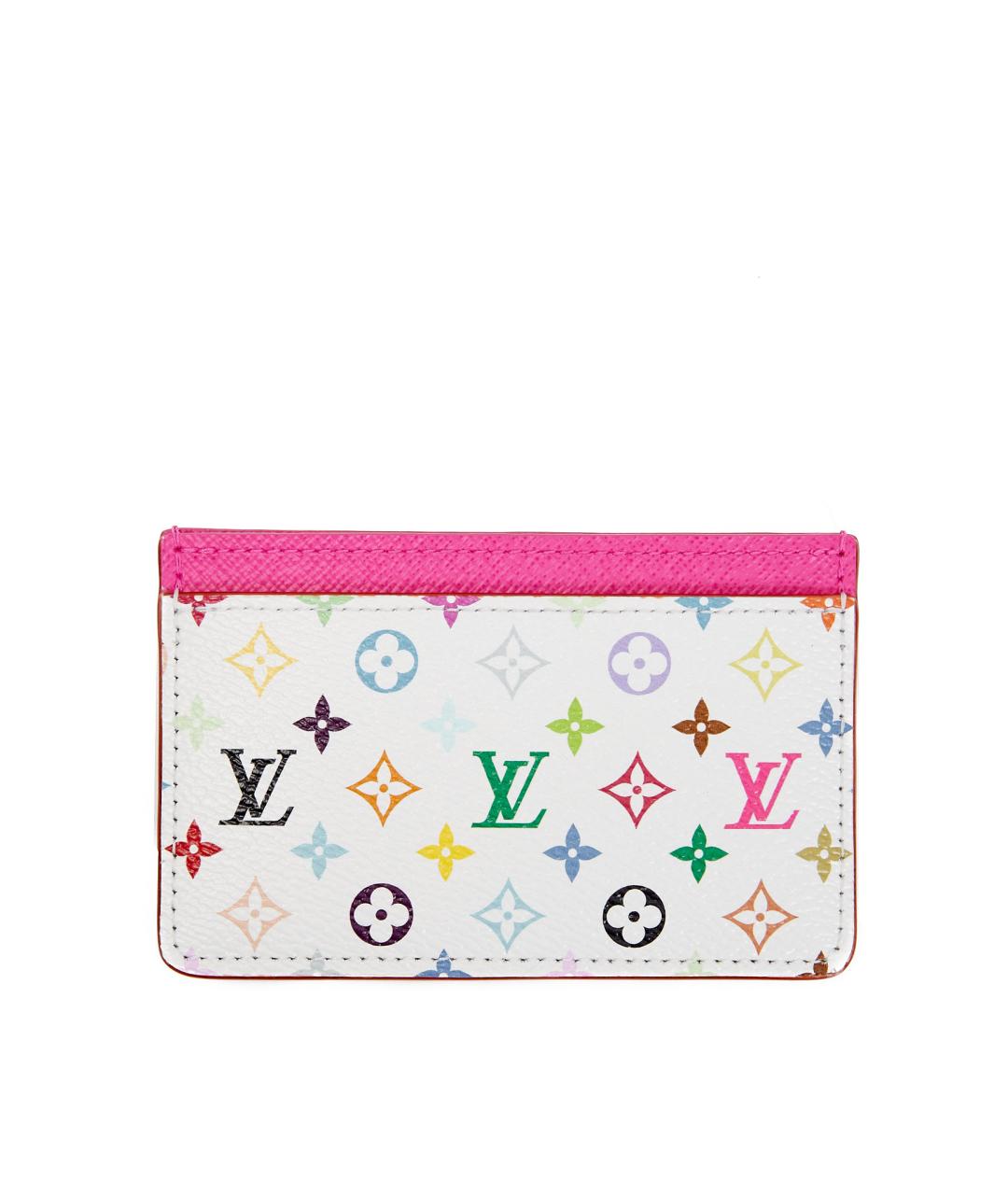 LOUIS VUITTON Белый кожаный кардхолдер, фото 4