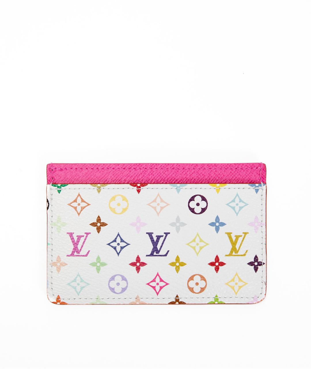 LOUIS VUITTON Белый кожаный кардхолдер, фото 2