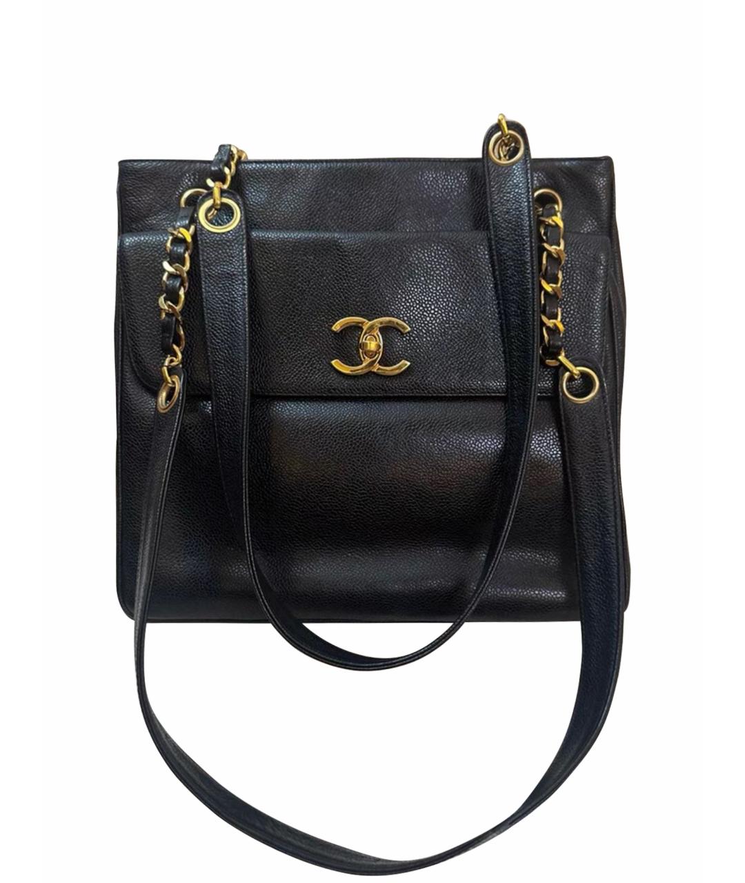 CHANEL Черная кожаная сумка тоут, фото 1