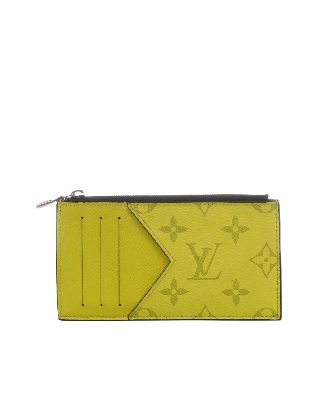 LOUIS VUITTON Желтый кожаный кардхолдер, фото 1