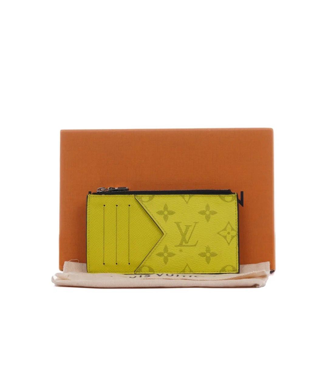 LOUIS VUITTON Желтый кожаный кардхолдер, фото 2