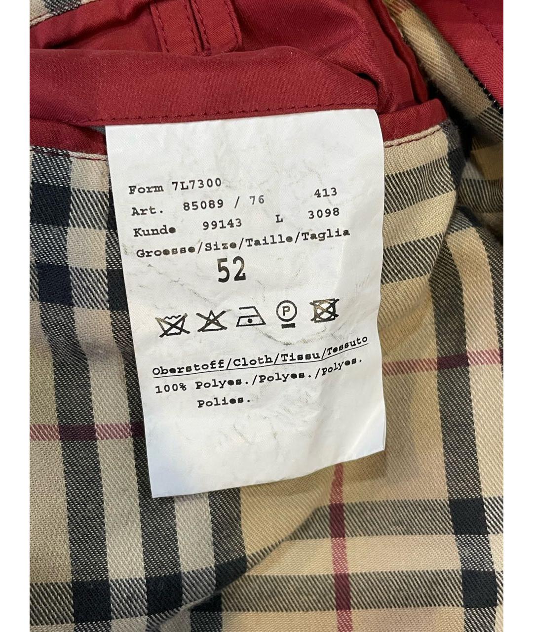 BURBERRY Красная полиэстеровая куртка, фото 5