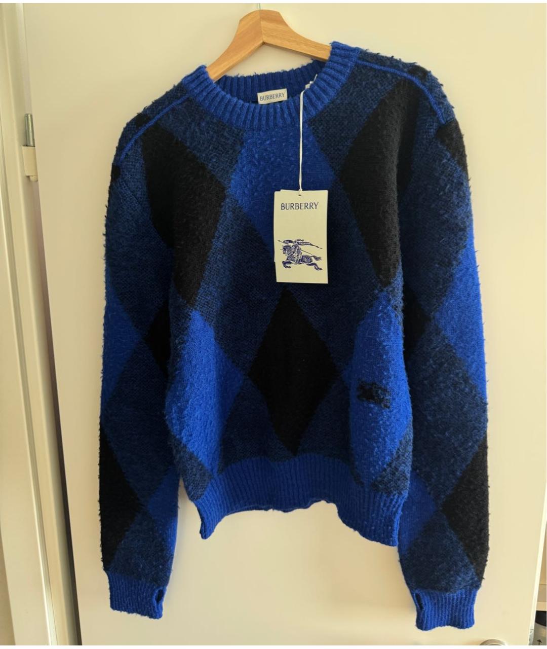 BURBERRY Синий шерстяной джемпер / свитер, фото 9