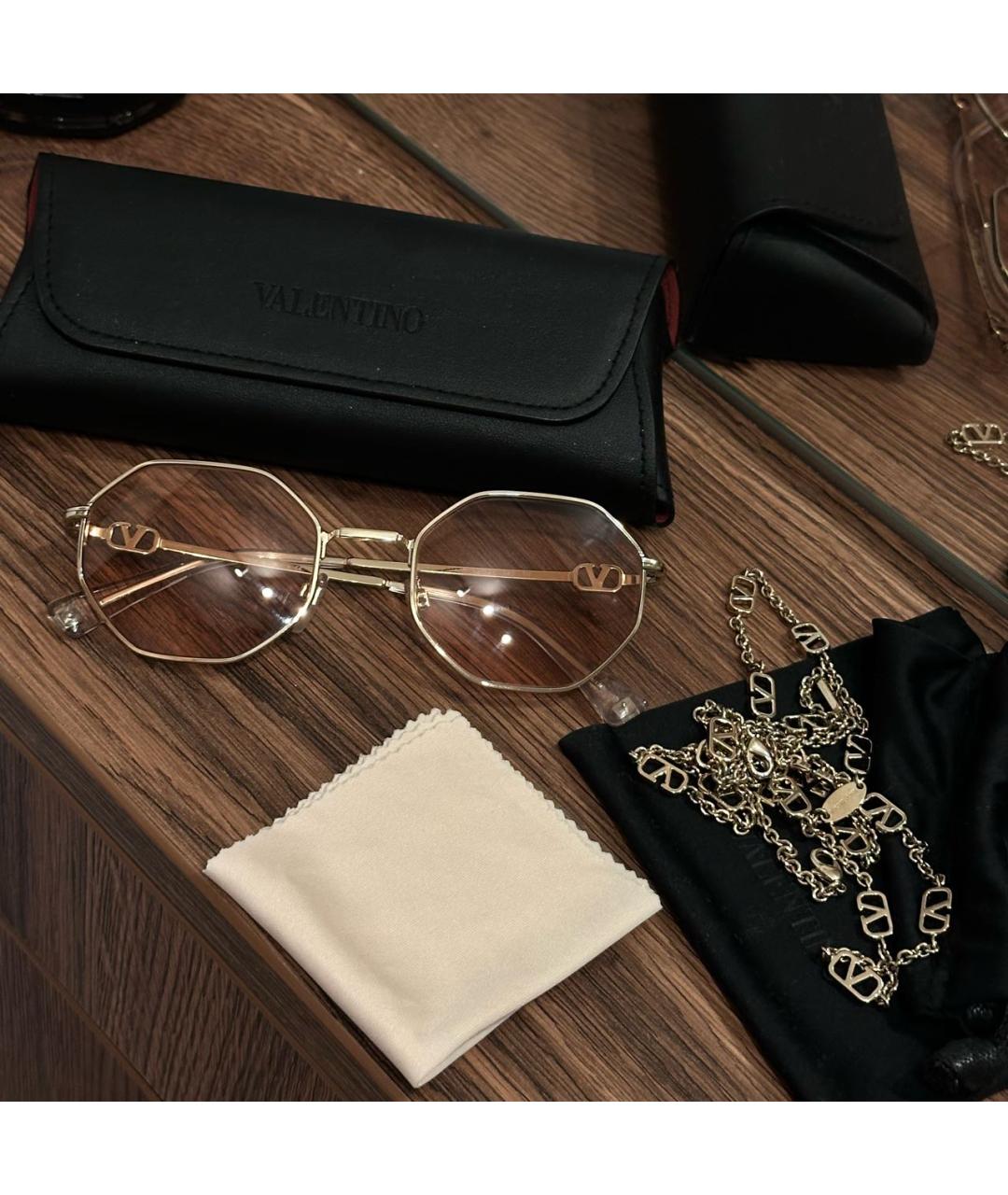 VALENTINO Золотые металлические солнцезащитные очки, фото 8
