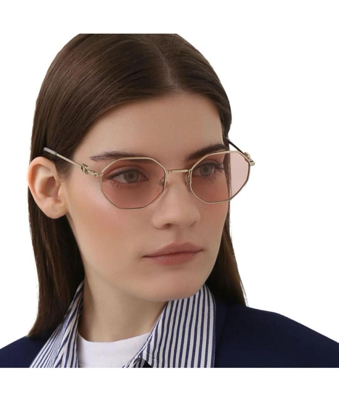 VALENTINO Золотые металлические солнцезащитные очки, фото 7