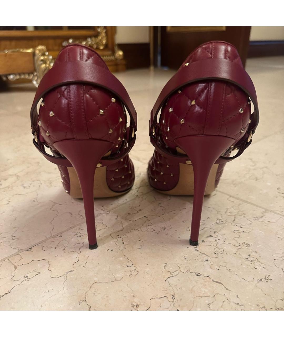 VALENTINO Бордовые кожаные туфли, фото 4