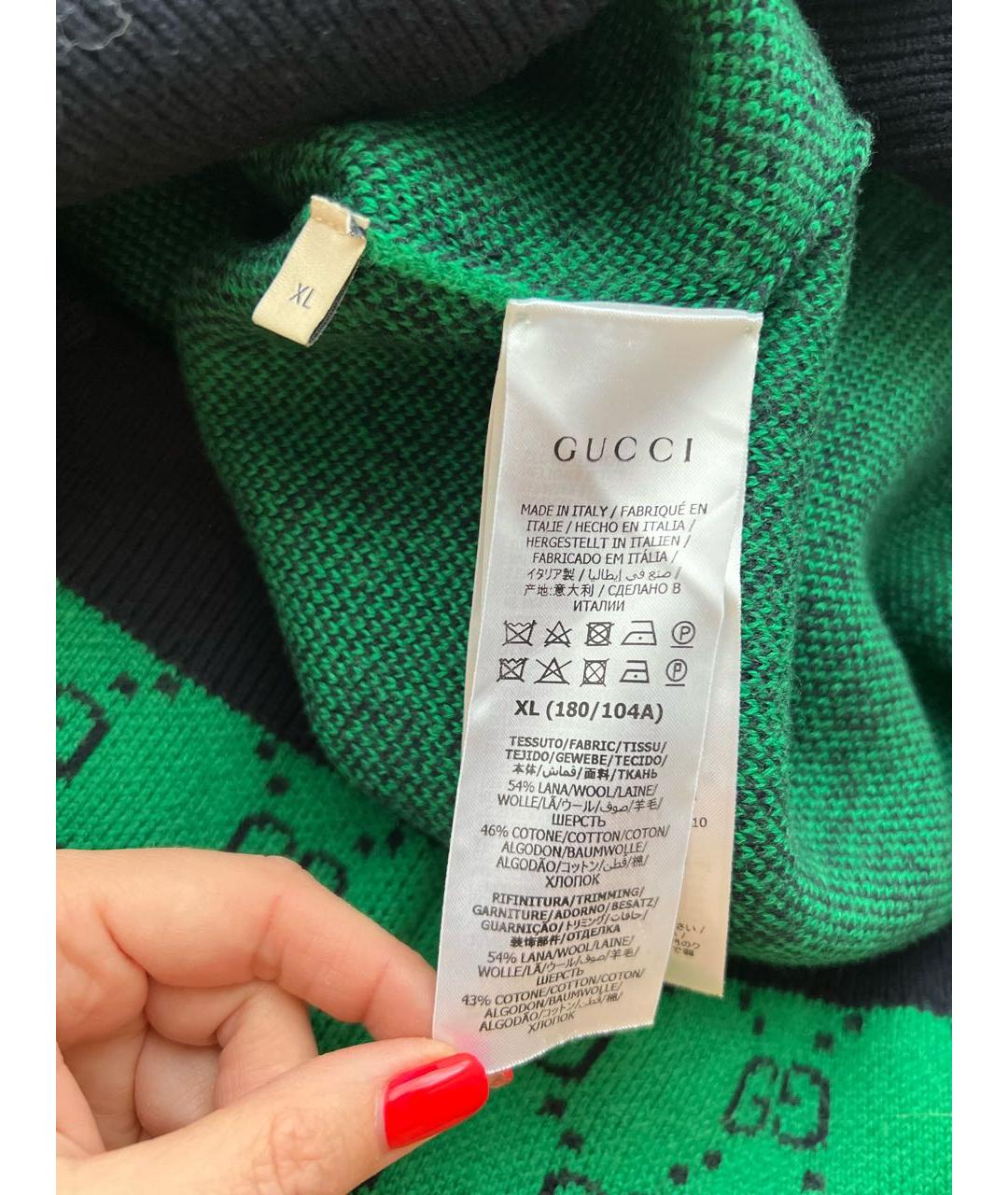 GUCCI Зеленый шерстяной джемпер / свитер, фото 7