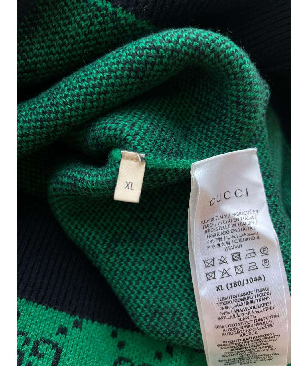 GUCCI Зеленый шерстяной джемпер / свитер, фото 8