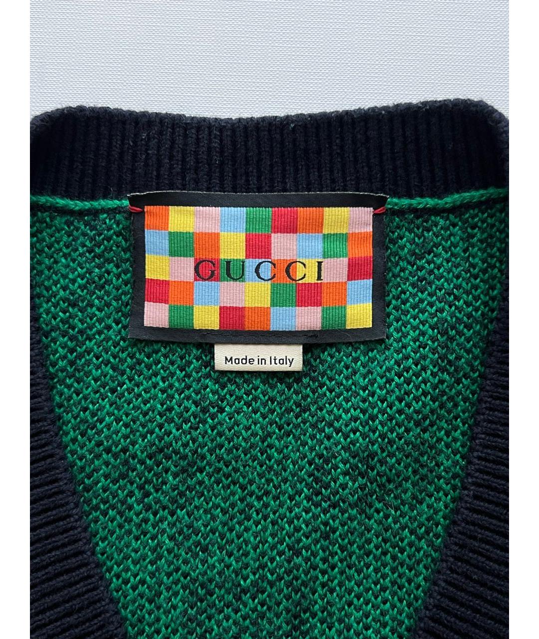 GUCCI Зеленый шерстяной джемпер / свитер, фото 6