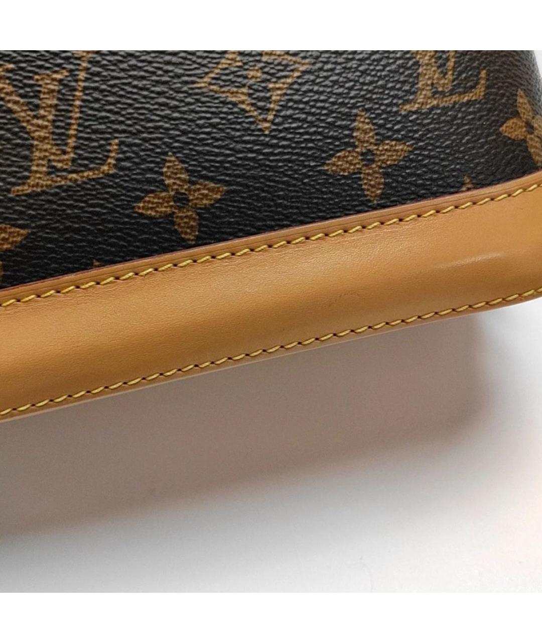 LOUIS VUITTON Коричневая кожаная сумка с короткими ручками, фото 6