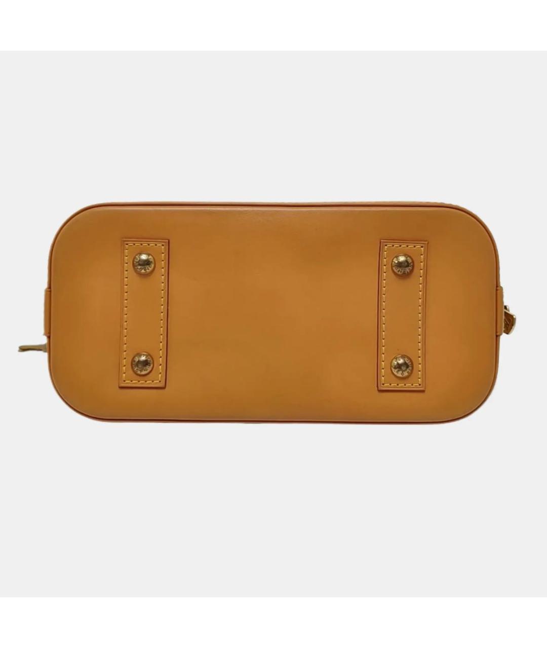 LOUIS VUITTON Коричневая кожаная сумка с короткими ручками, фото 4
