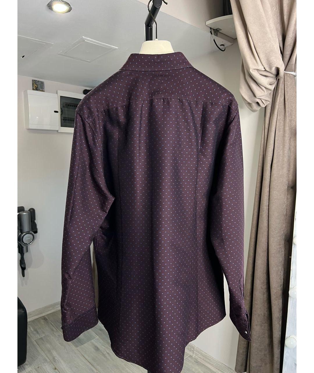 HERMES Бордовая хлопковая кэжуал рубашка, фото 2