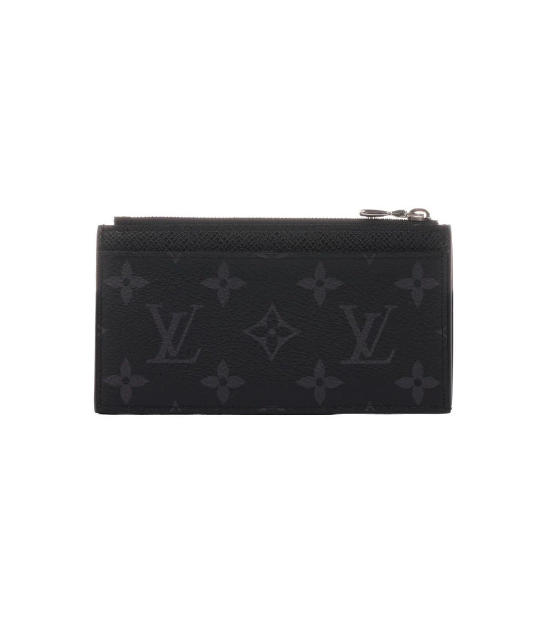 LOUIS VUITTON Черный кожаный кардхолдер, фото 3