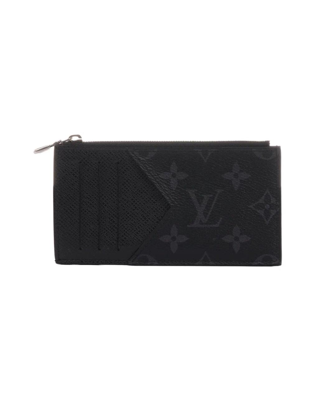 LOUIS VUITTON Черный кожаный кардхолдер, фото 1