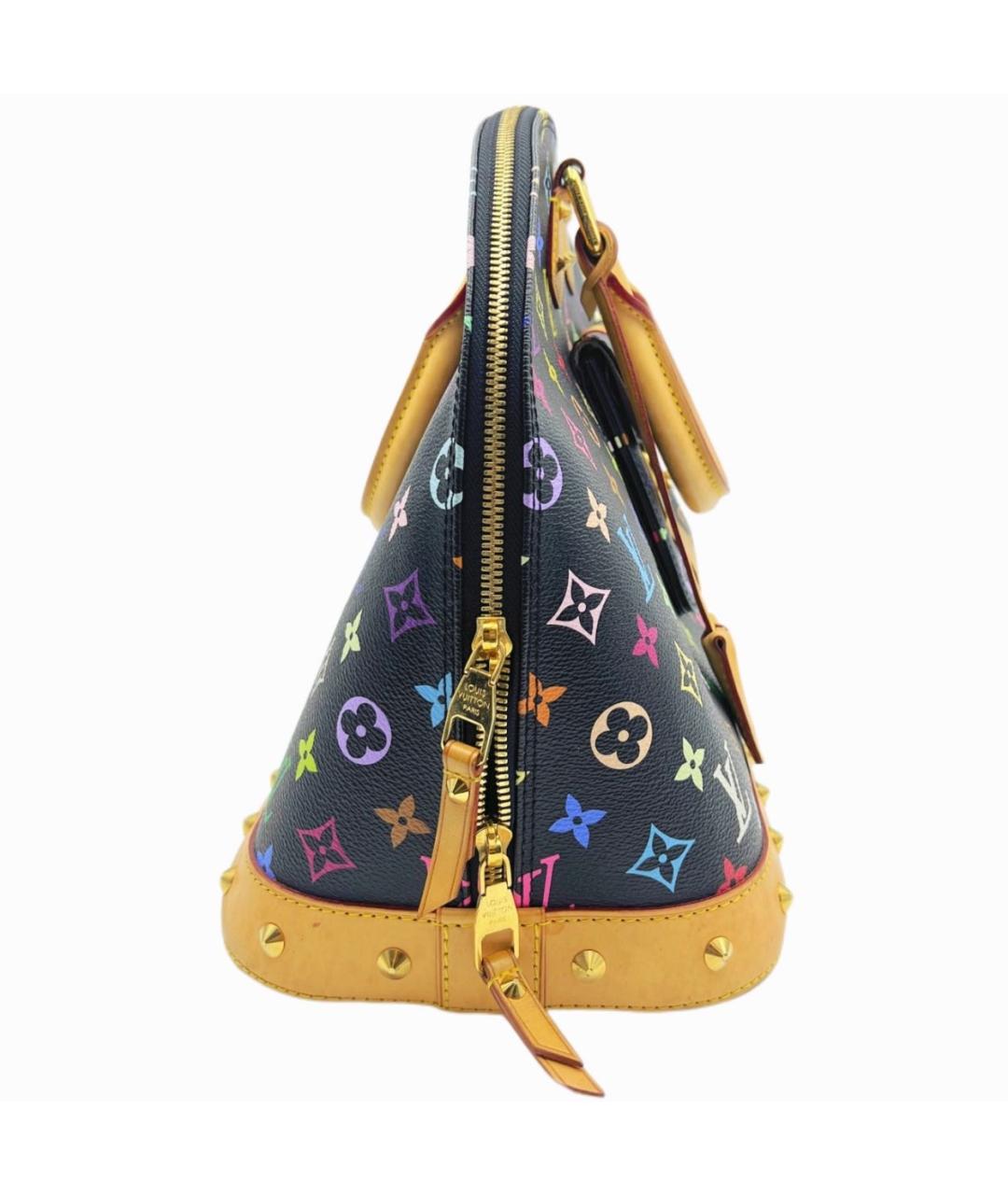 LOUIS VUITTON Черная кожаная сумка с короткими ручками, фото 3